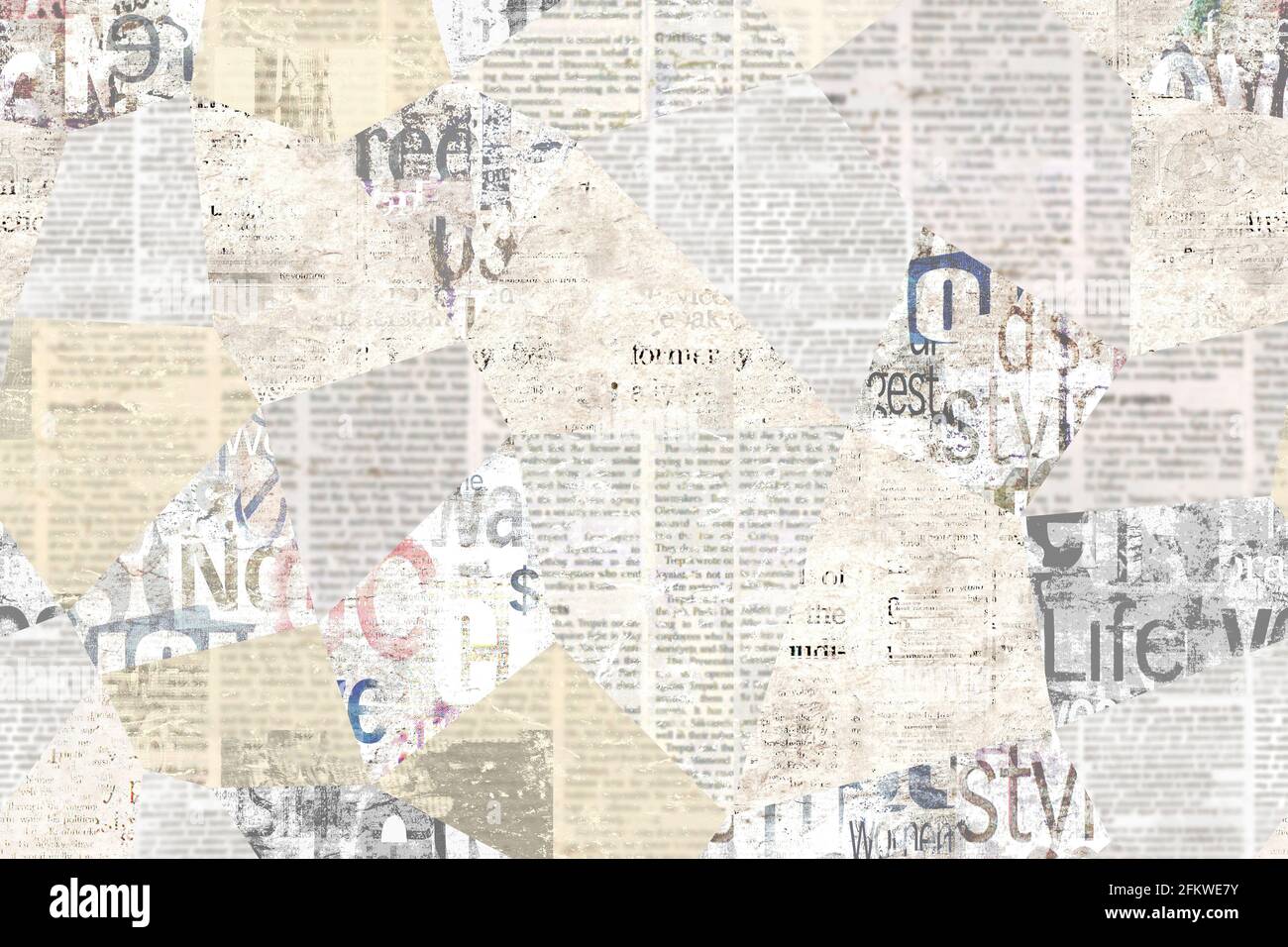 Newspaper paper grunge aged newsprint pattern background. Vintage