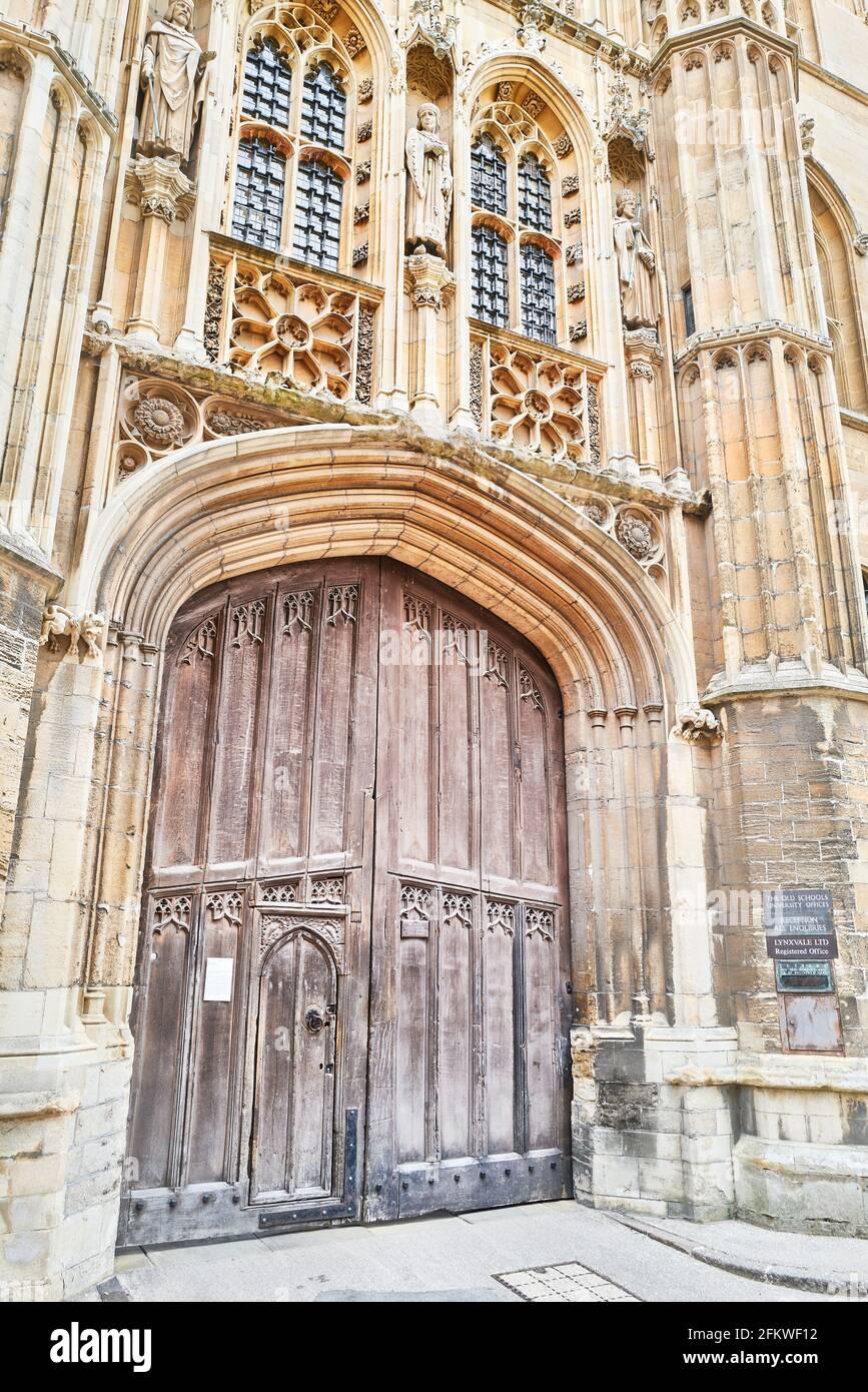 Entrance door to the Old Schools building (closed due to covid19