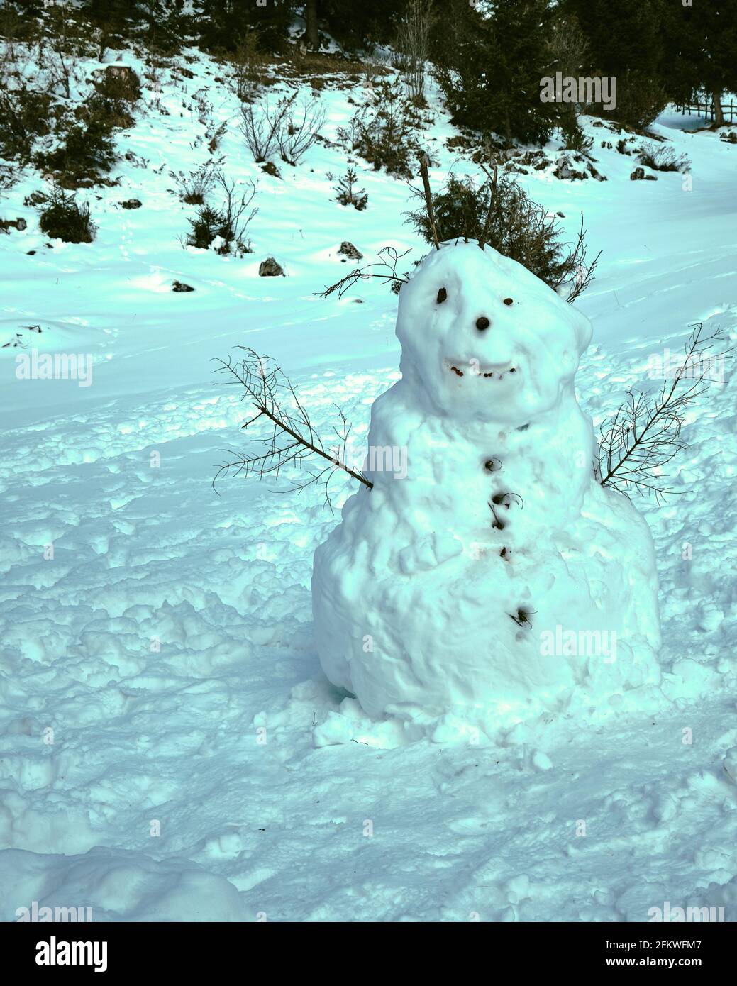 The most ugly snowman ever Stock Photo