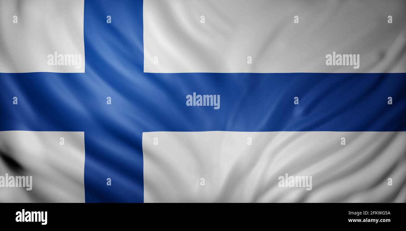 3d rendering of a detail of a silked Finland flag Stock Photo - Alamy