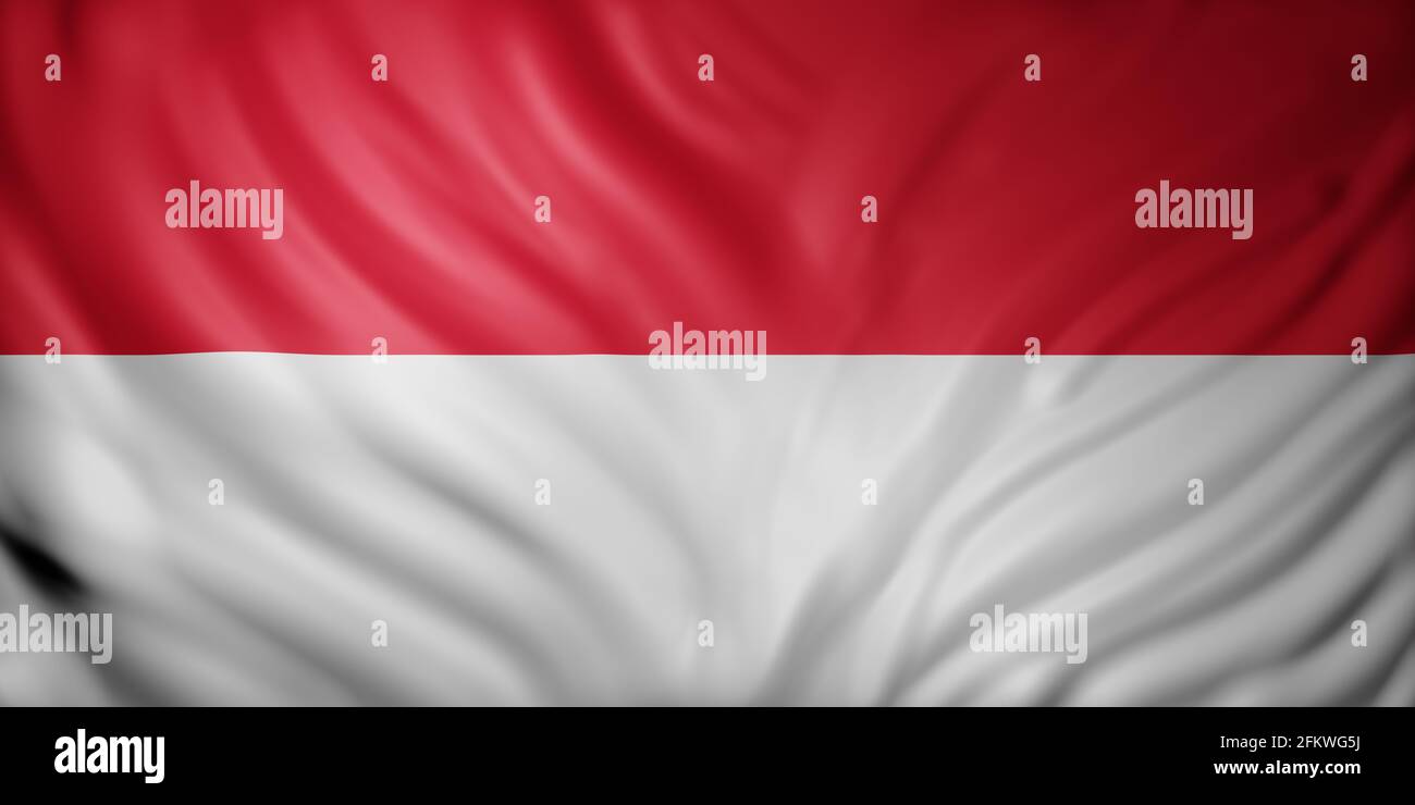3d rendering of a detail of a silked Monaco flag Stock Photo - Alamy