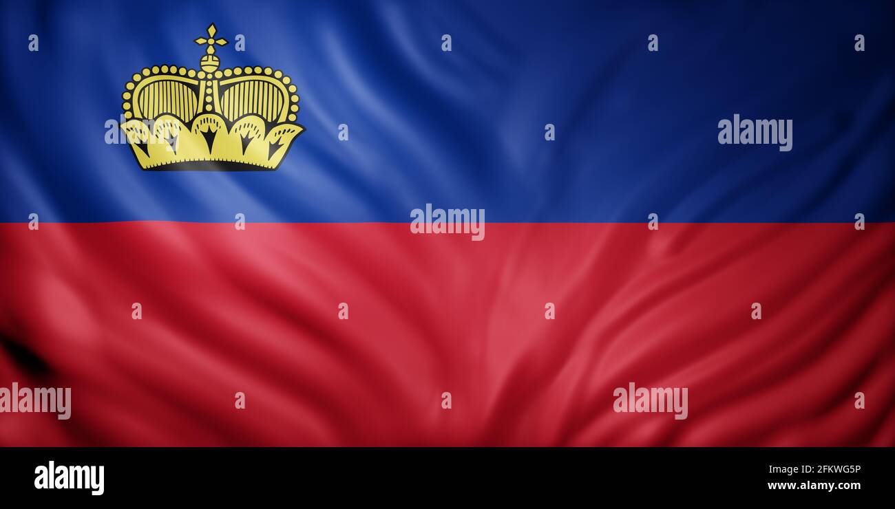 3d rendering of a detail of a silked Liechtenstein flag Stock Photo - Alamy