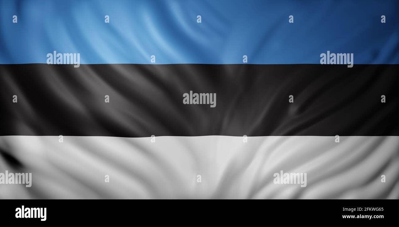 3d rendering of a detail of a silked Estonia flag Stock Photo - Alamy
