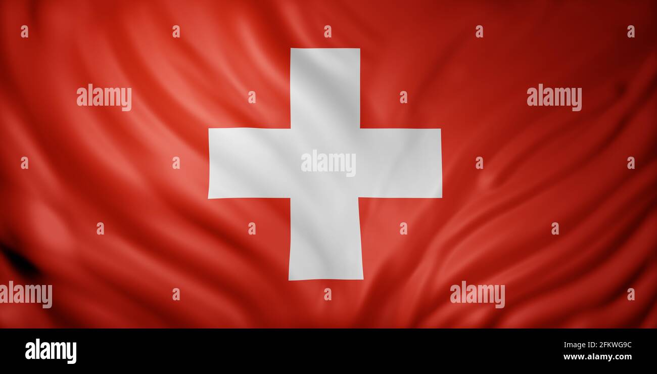 3d rendering of a detail of a silked Switzerland flag Stock Photo - Alamy
