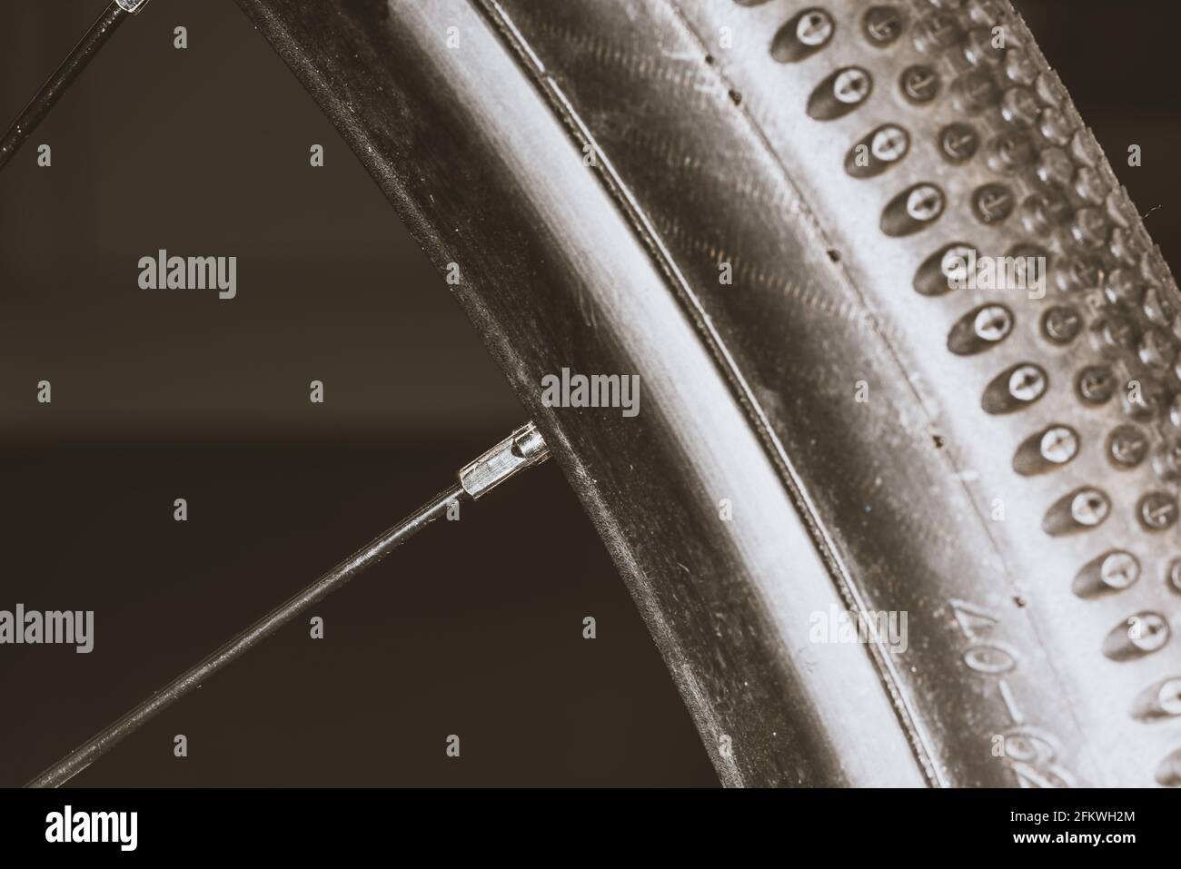 Road bike front tyre pressure Stock Photo Alamy