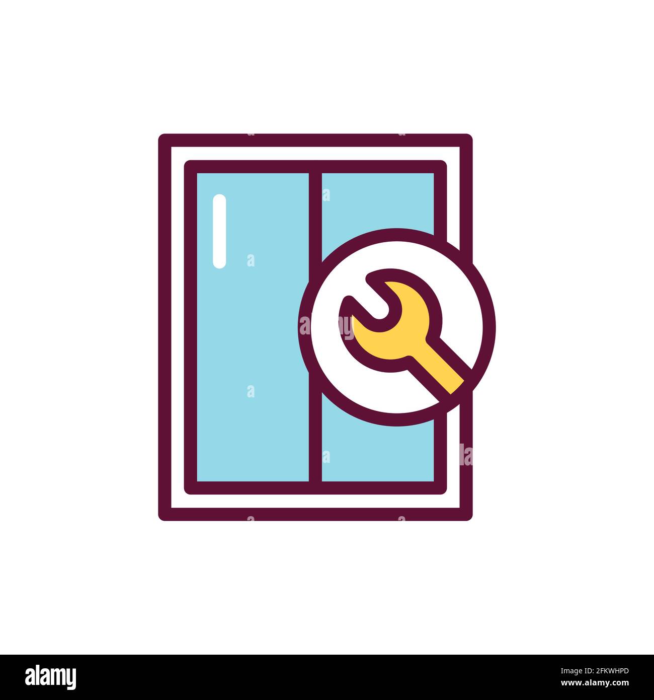 Install window color line icon. Handyman service. Isolated vector ...