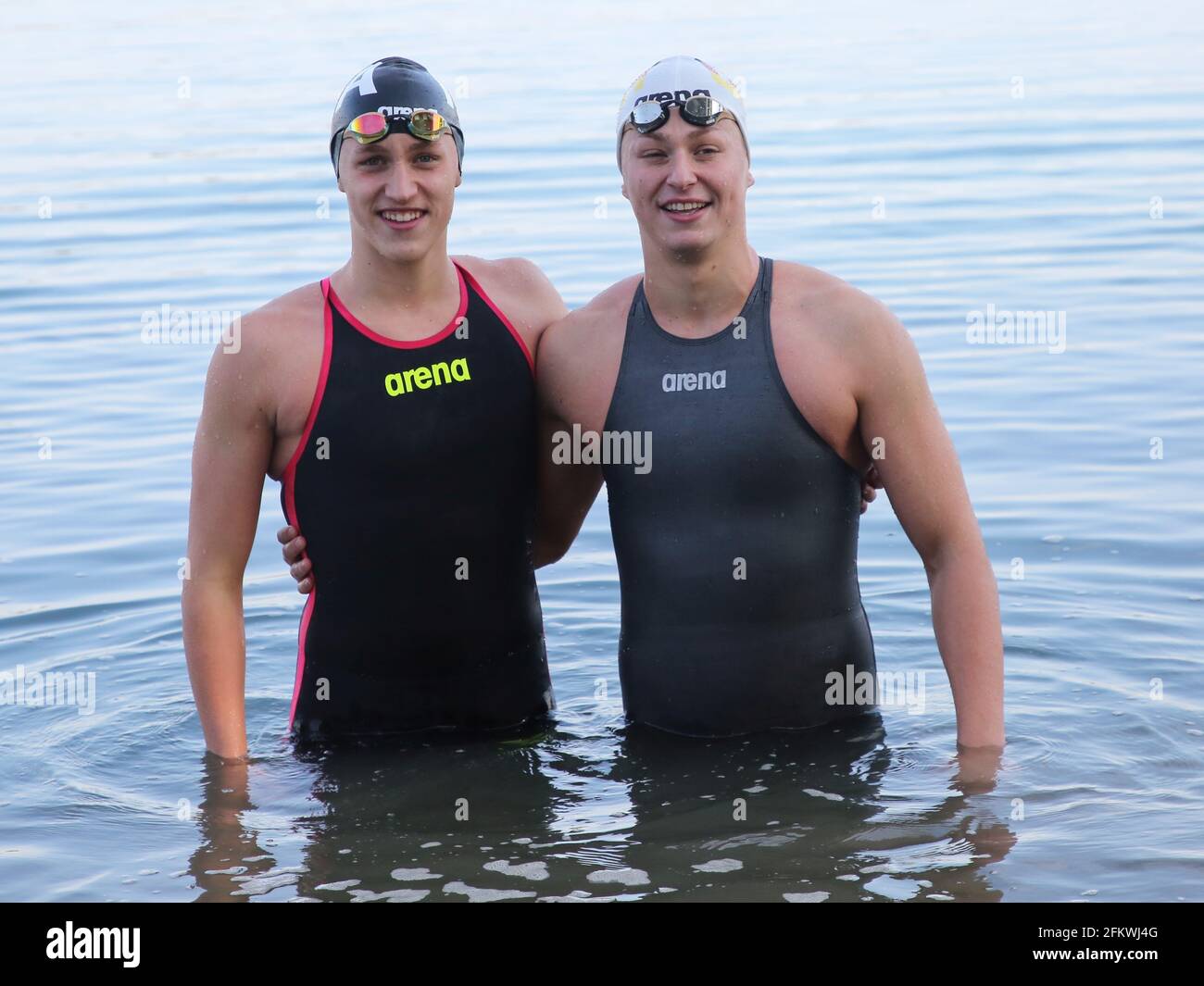 DSV Open Water Swimmer Linus Schwedler And Rob Muffels SC Magdeburg Stock Photo