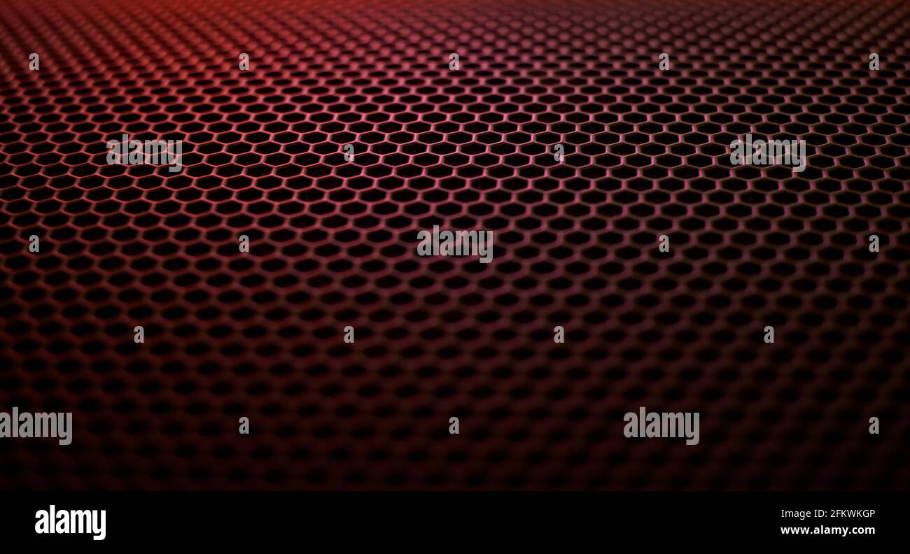 Dark red radiant metallic grille as a background. Stock Photo