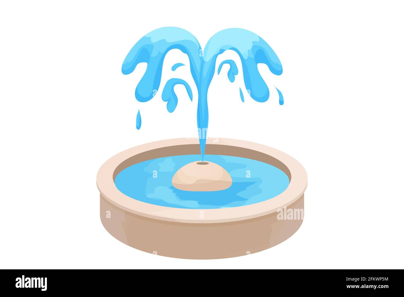 Fountain, city or garden decoration with water splashes in cartoon style  isolated on white background. Classic round design, clip art. Vector  illustration Stock Vector Image & Art - Alamy