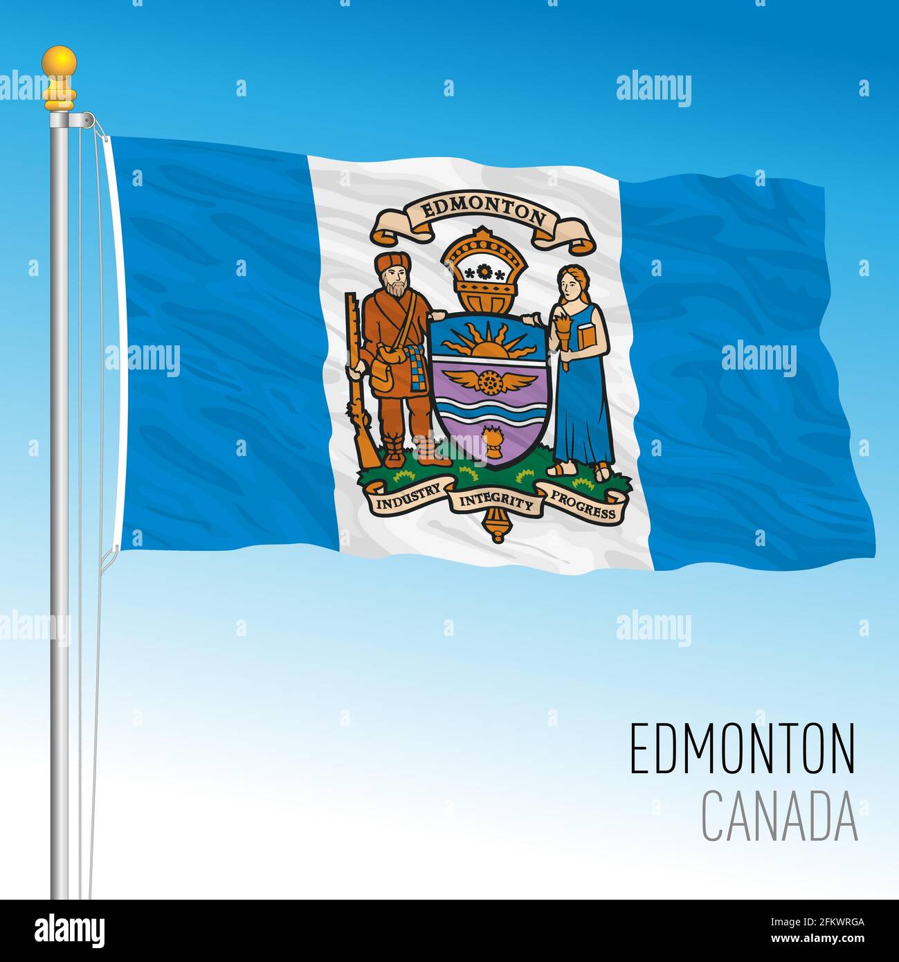 Edmonton city flag, Canada, north american country, vector illustration Stock Vector