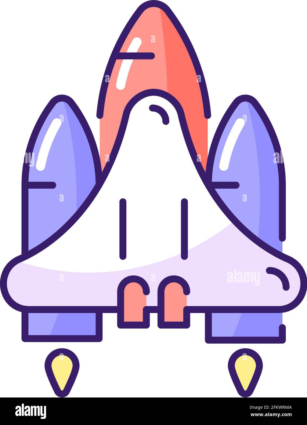 Space shuttle RGB color icon Stock Vector