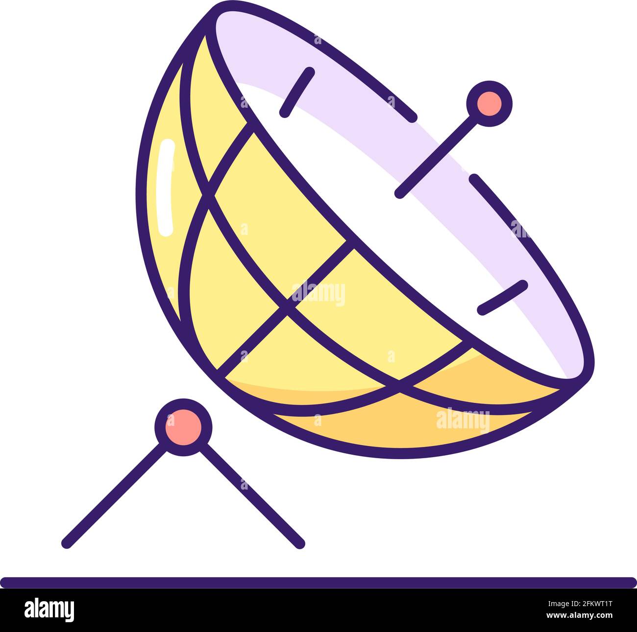 Satellite dish RGB color icon Stock Vector
