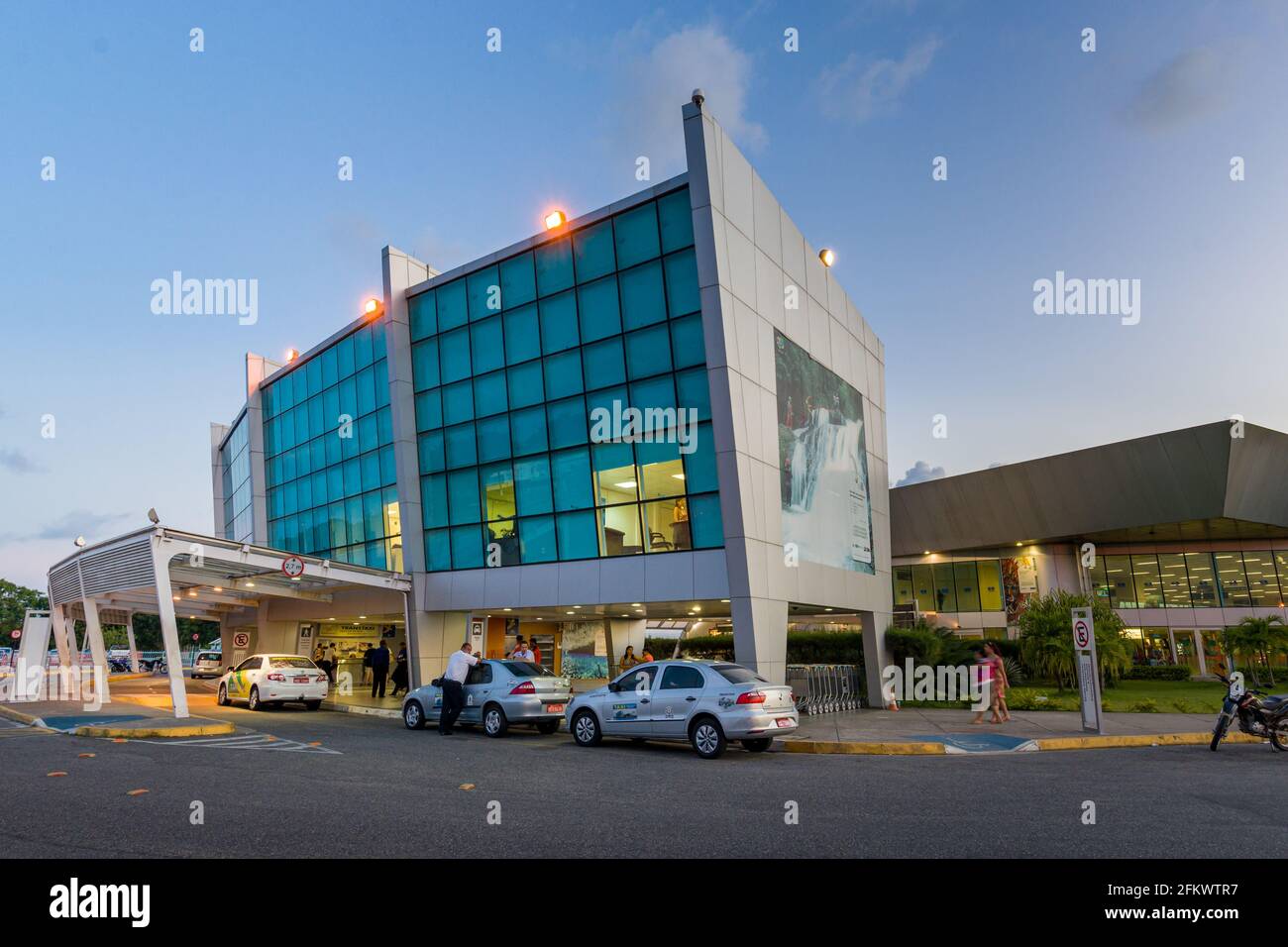 Facade of Presidente Castro Pinto International Airport, Joao Pessoa, Paraiba, Brazil on January