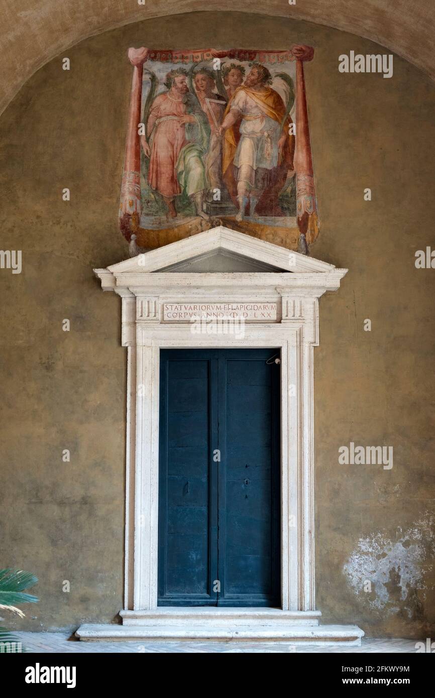 Entrance of the Oratorio di San Silvestro in the basilica of Santi