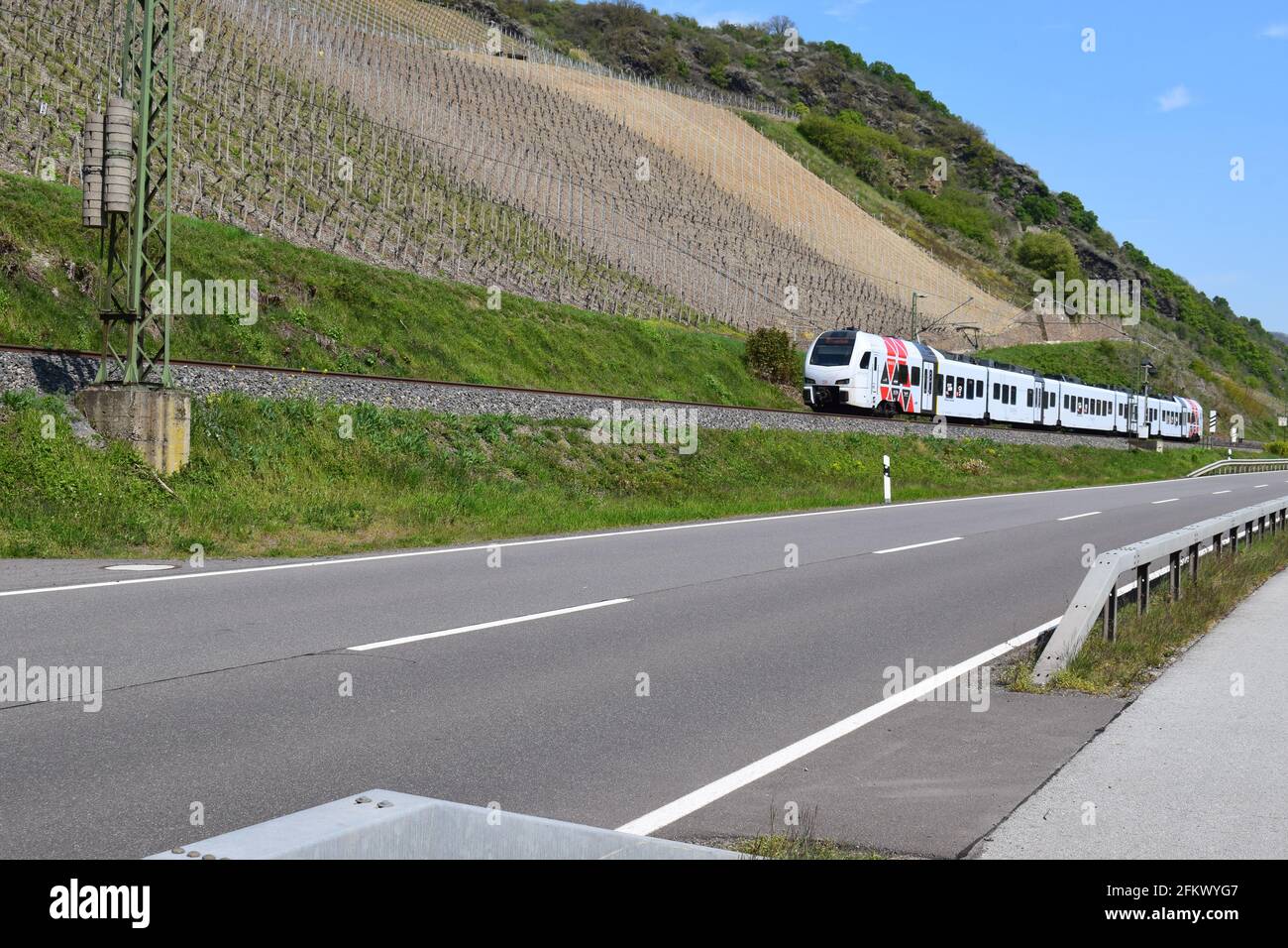 train through Mittelrheintal Stock Photo
