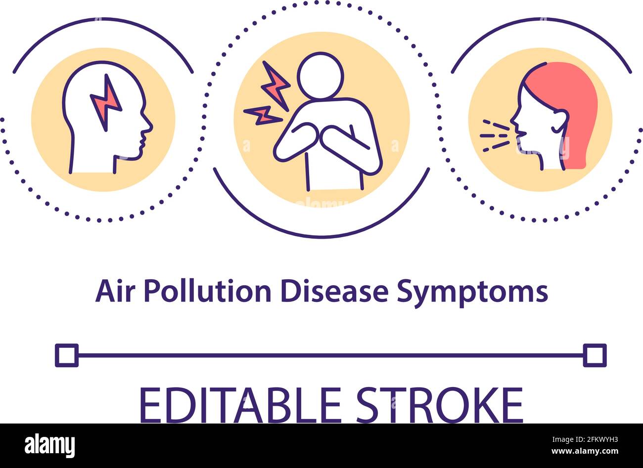 Air pollution disease symptoms concept icon Stock Vector Image & Art Alamy