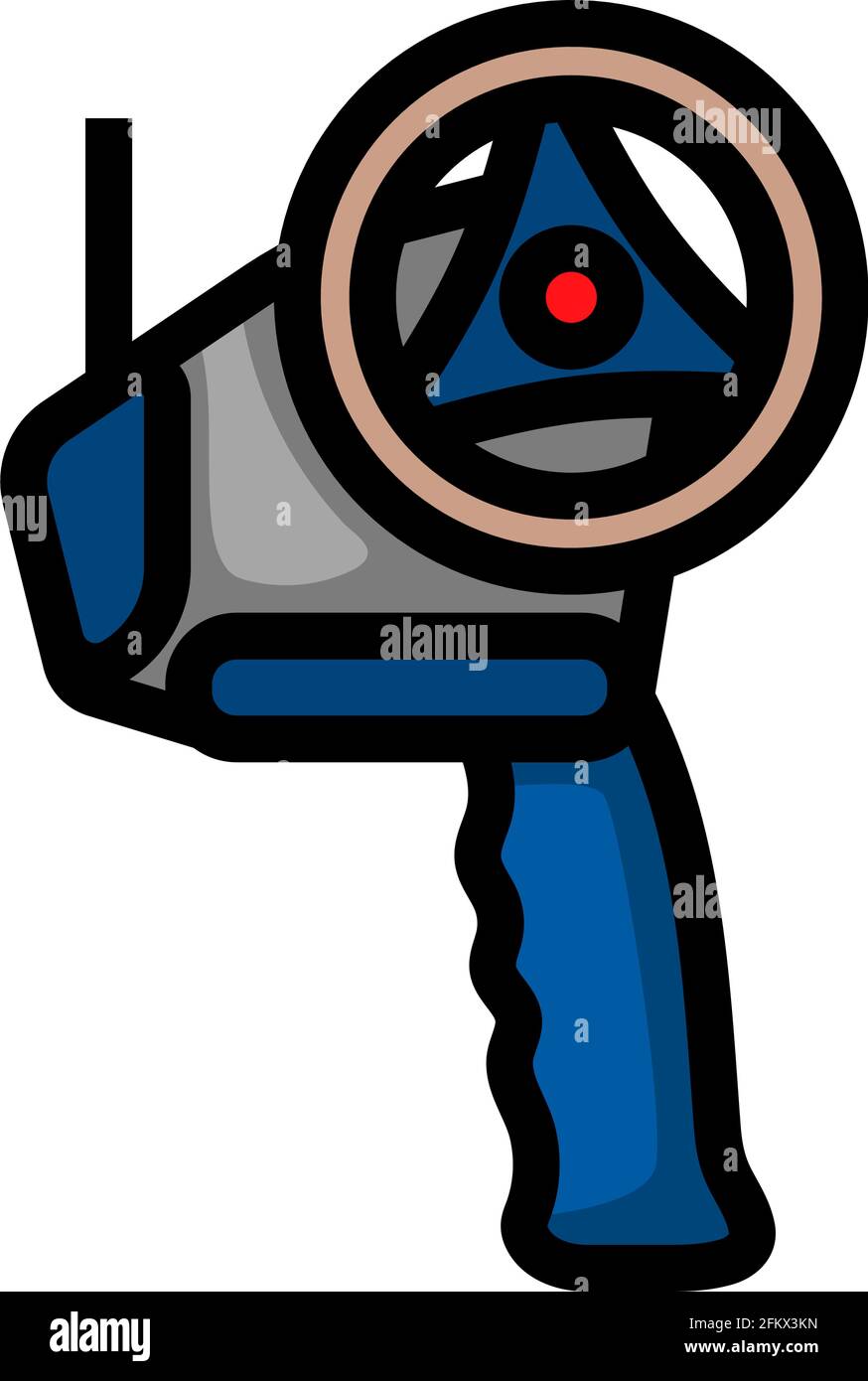 Scotch Tape Dispenser Icon. Editable Bold Outline With Color Fill