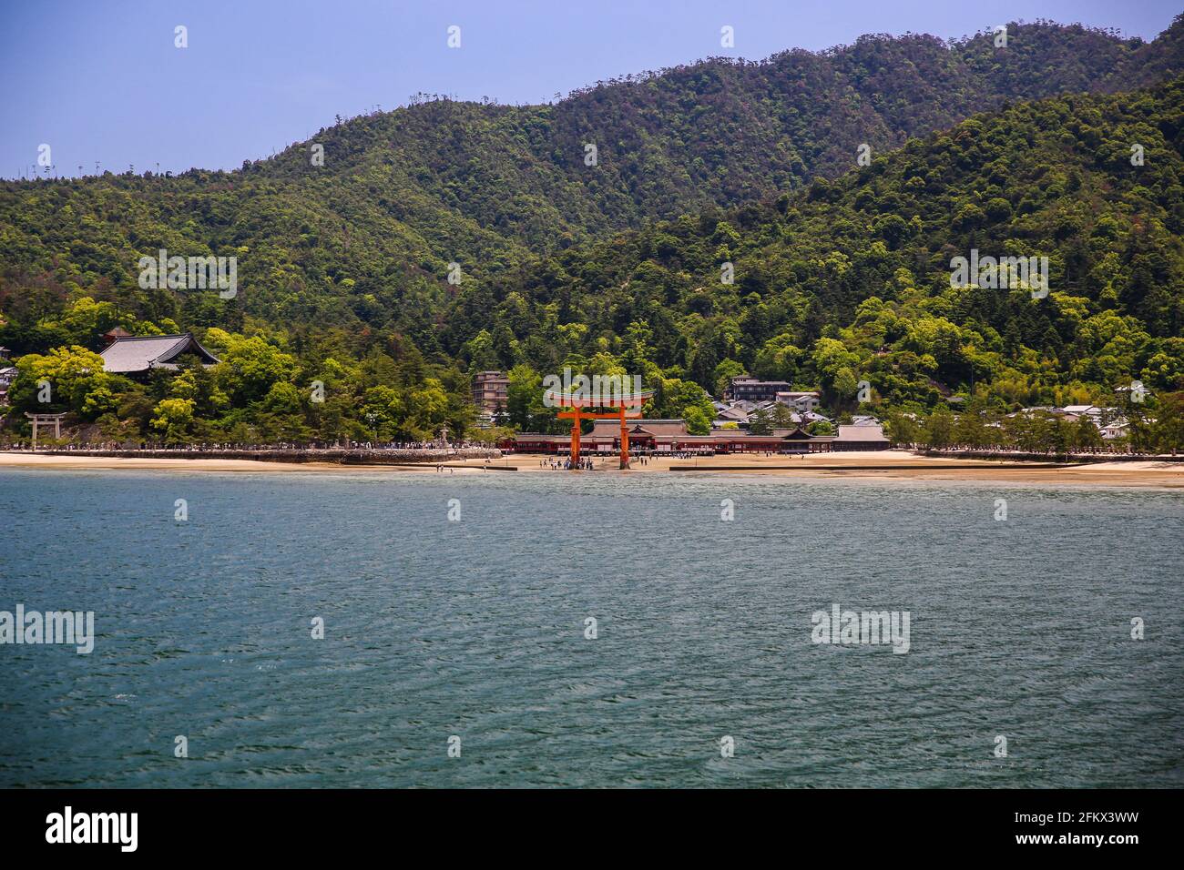 Itsukushima Floating Torii Gate. Ancient Japanese Shinto Shrine on
