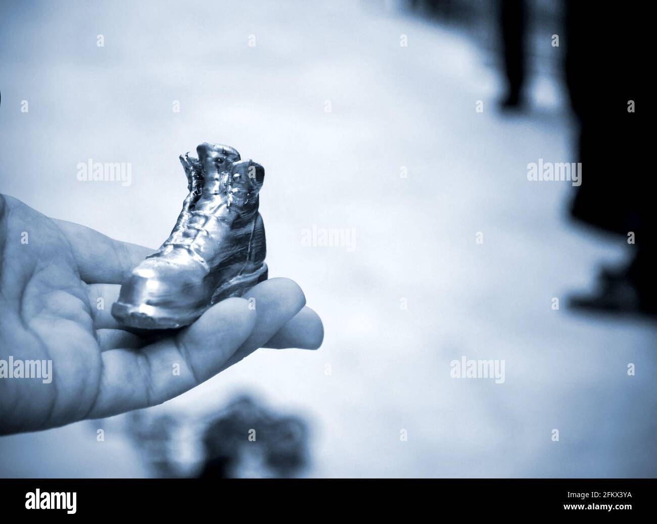 Object in the form of a boot printed on a 3d printer and covered with enamel Stock Photo