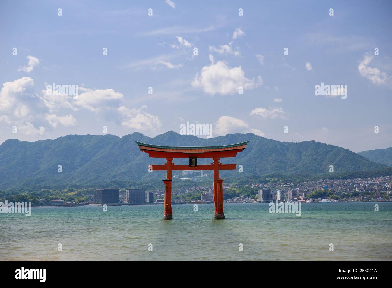 Itsukushima Floating Torii Gate. Ancient Japanese Shinto Shrine on