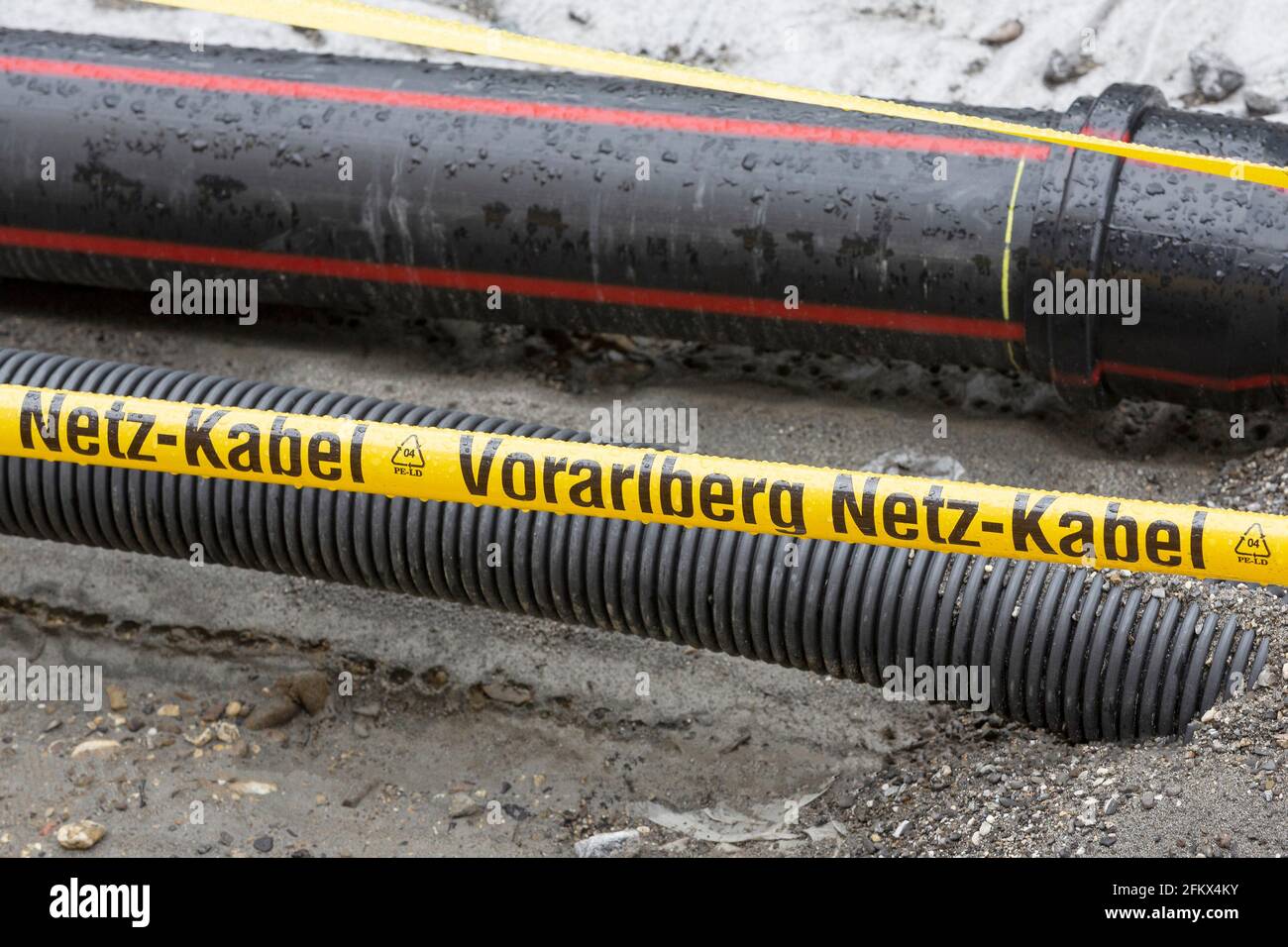 Vorarlberg Network Cables, Piping, Austria Stock Photo