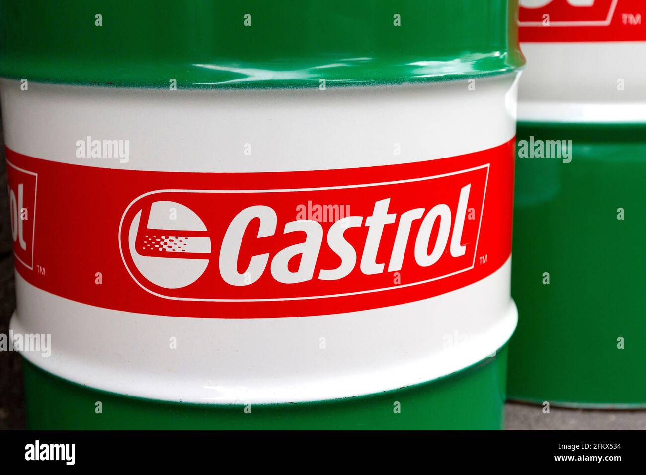 Castrol, British Brand For Lubricants And Oil Products Stock Photo