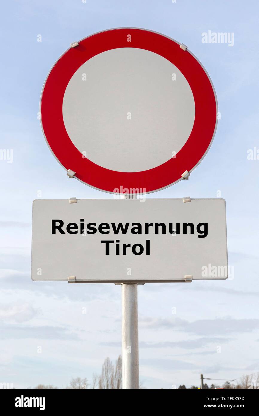 Symbol Picture, Travel Warning Tyrol, Assembly Stock Photo