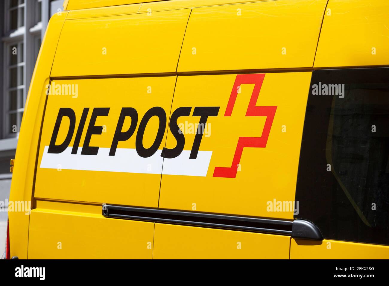 Swiss Post, Postbus Stock Photo