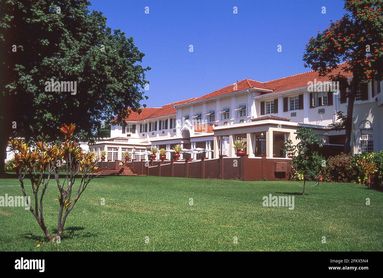 Victoria Falls Hotel and gardens, Victoria Falls, Matabeleland, Zimbabwe Stock Photo