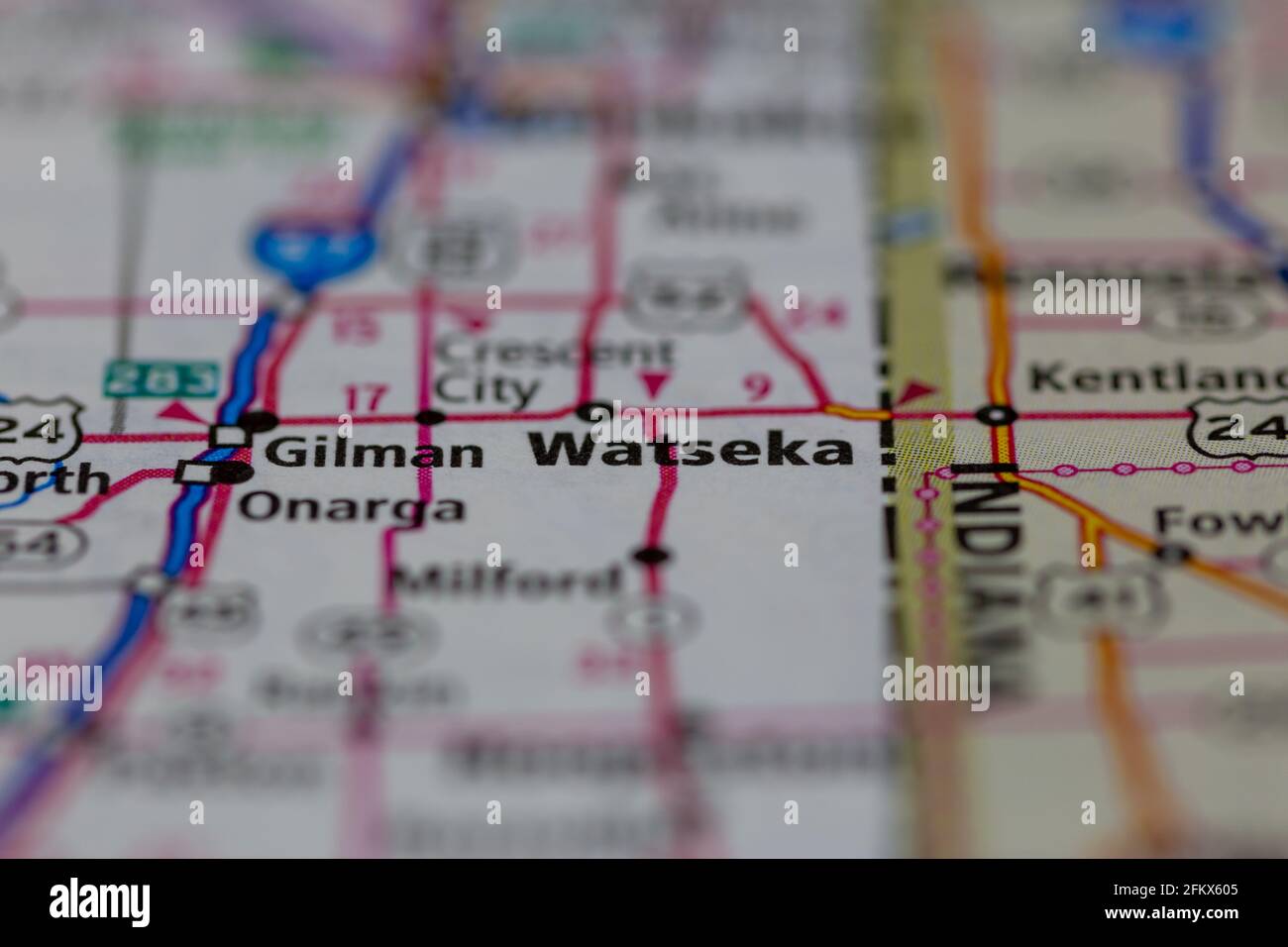 Watseka illinois map hires stock photography and images Alamy