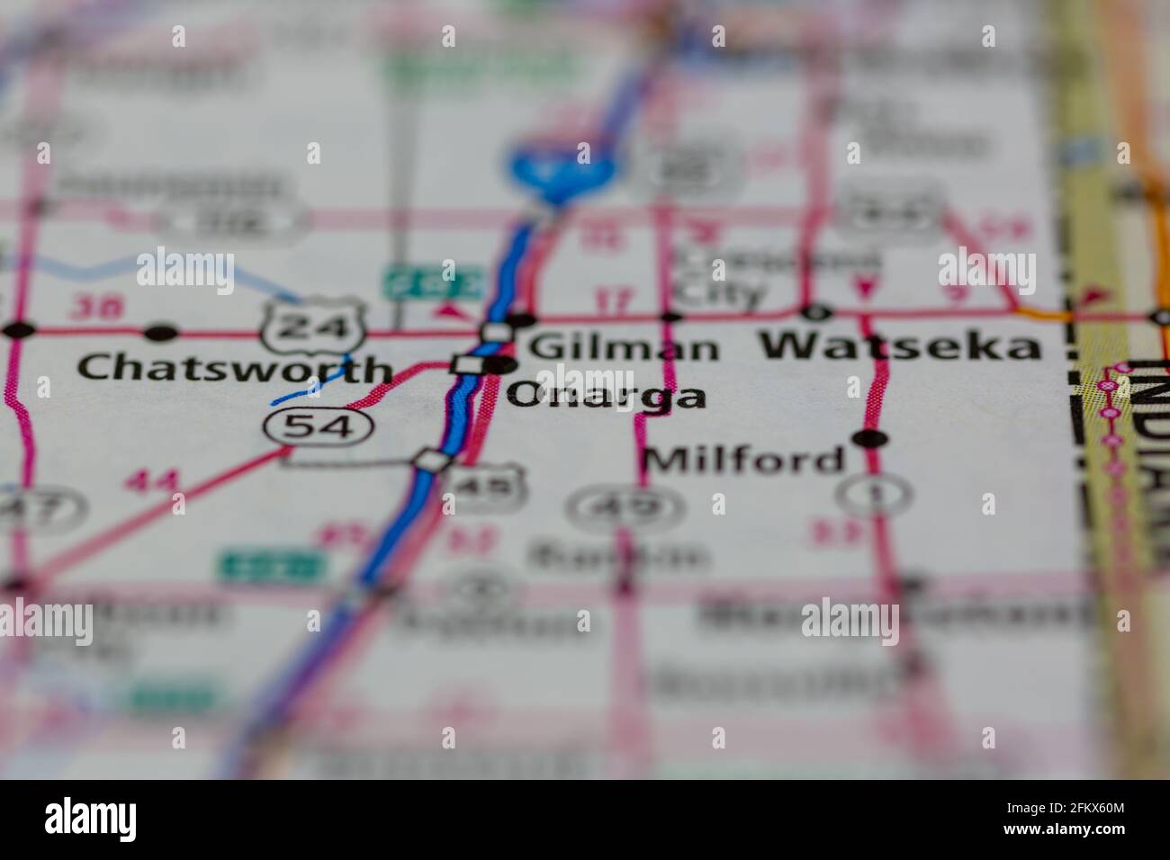 Map of onarga hires stock photography and images Alamy