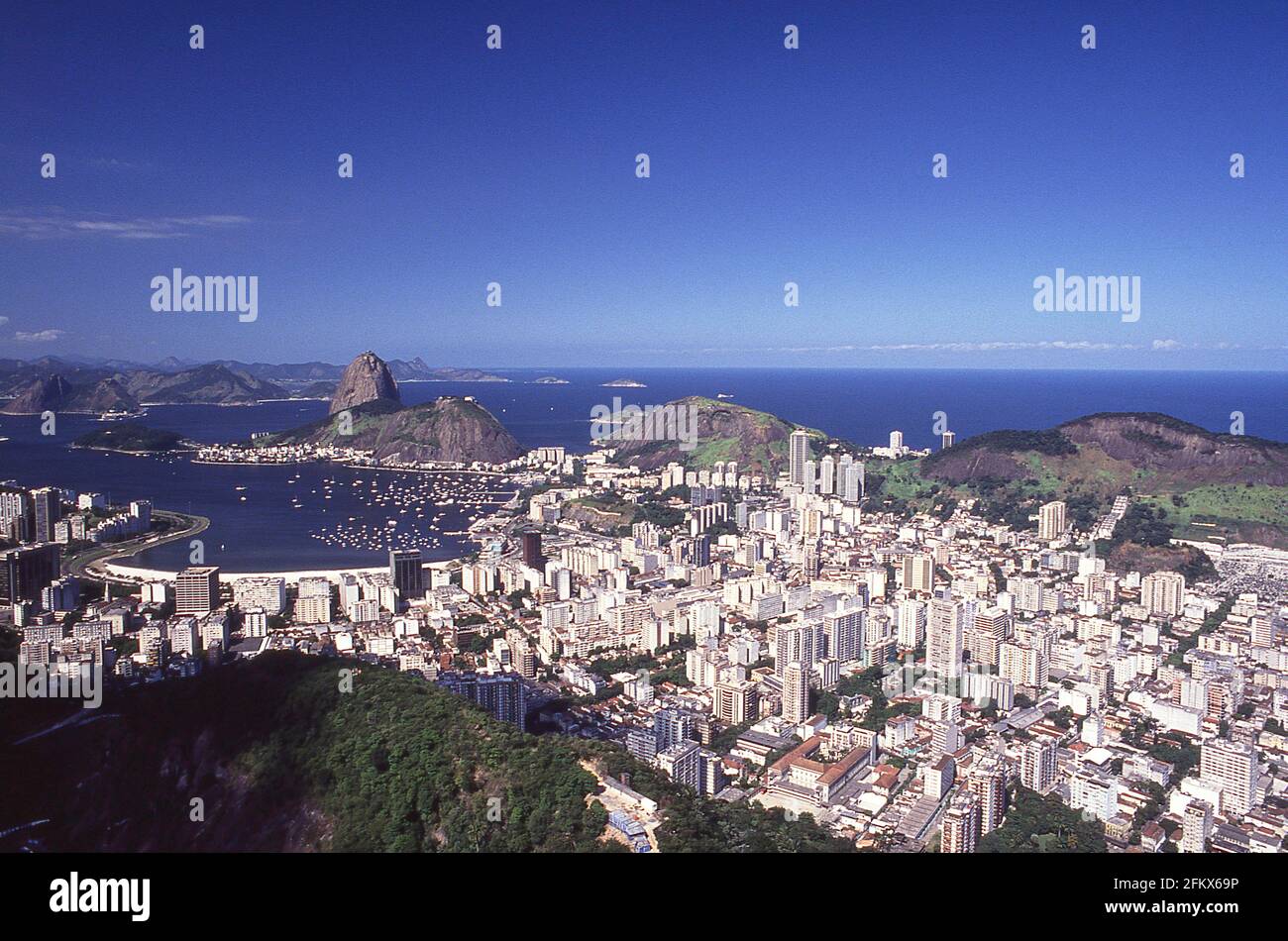 Botafogo Bay and Sugarloaf Mountain, Rio de Janeiro, State of Rio de Janeiro, Republic of Brazil Stock Photo