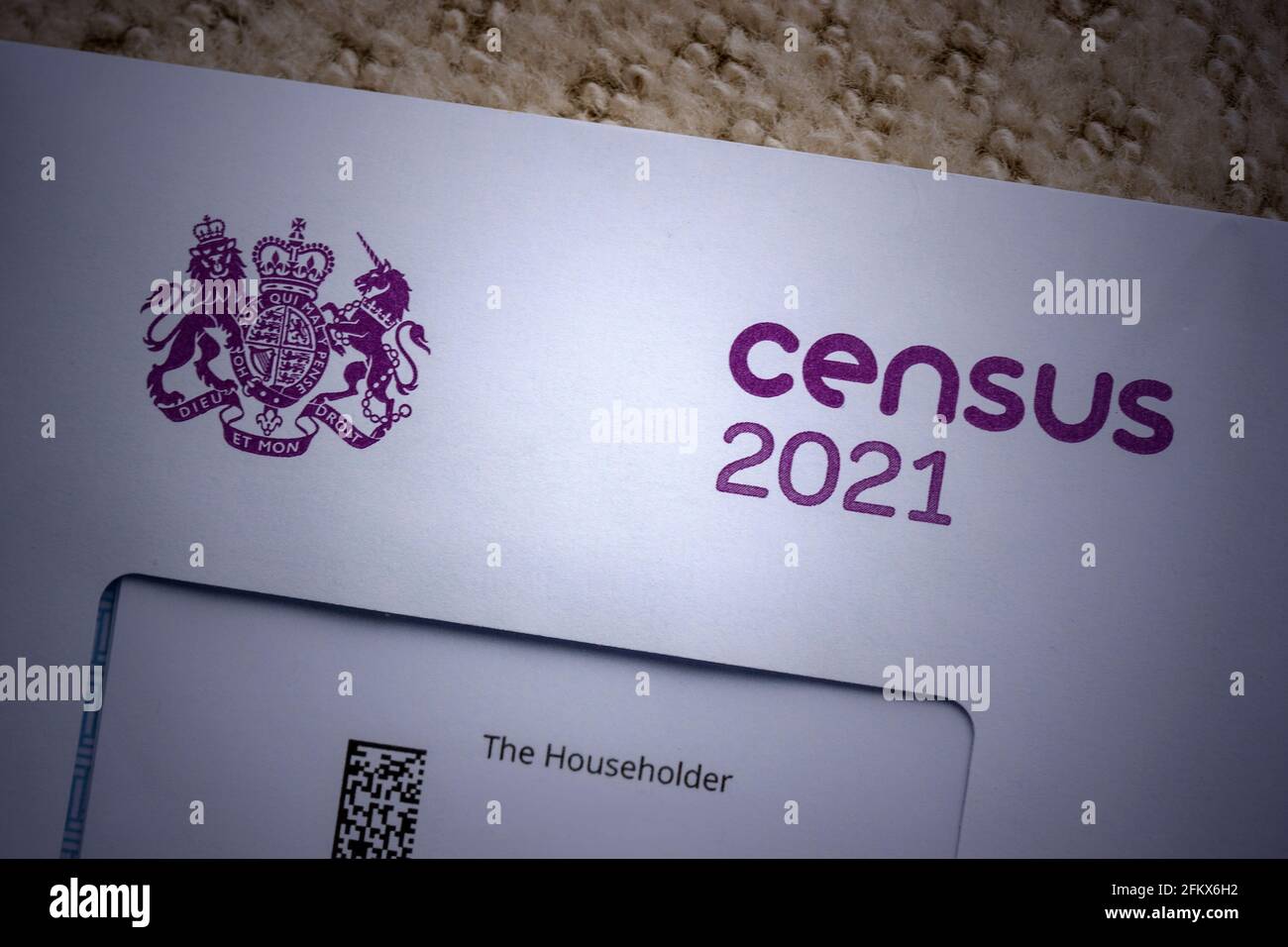 UK Census 2021 Information Envelope Stock Photo