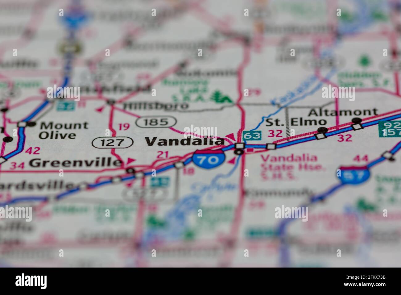 Vandalia Illinois Shown on a Geography map or road map Stock Photo Alamy