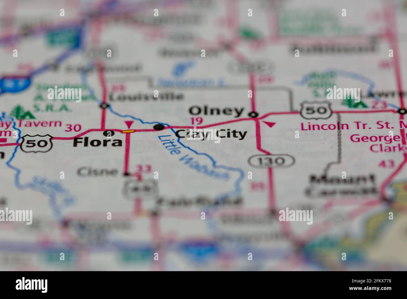 Clay city illinois on a map hires stock photography and images Alamy