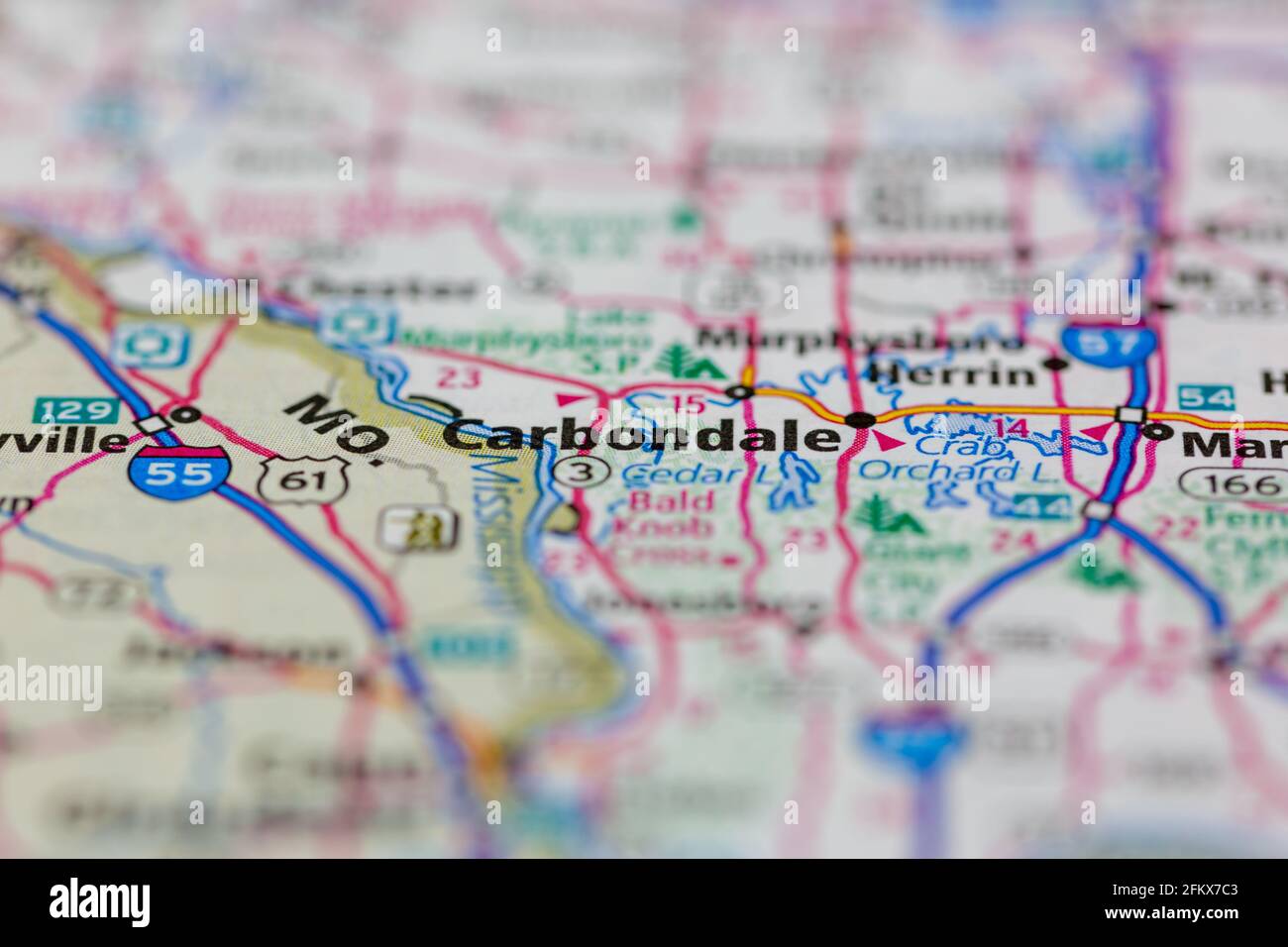 Carbondale on a map hi-res stock photography and images - Alamy