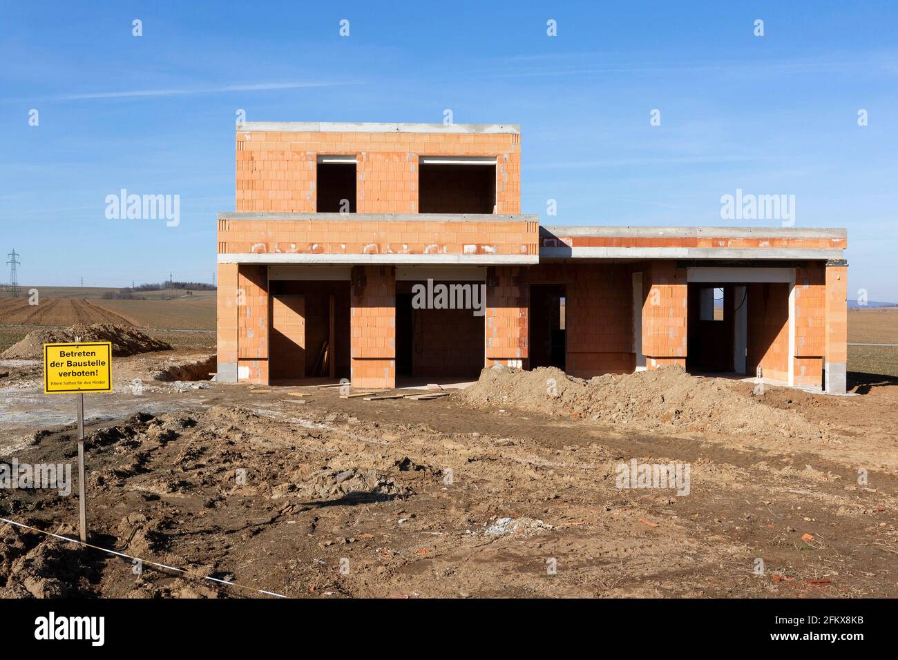 Construction Site, Single Family House Stock Photo