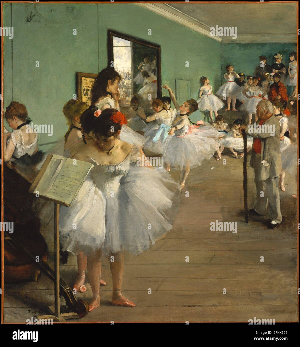 Title: The Dance Class Creator:  Edgar Degas Date: 1873-74  Medium: Oil on canvas Dimensions: 83.5x77.2 cms Location: Metropolitan Museum of Art, New York, USA Stock Photo