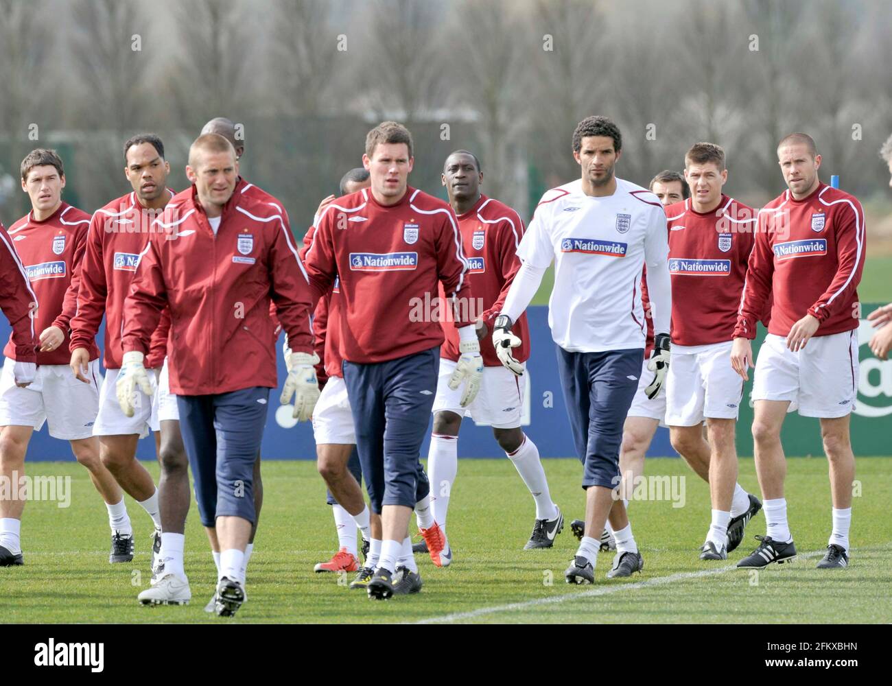 ENGLAND FOOTBALL TEAM TRAINING AT LONDON COLNEY. 24/3/09.  PICTURE DAVID ASHDOWN Stock Photo