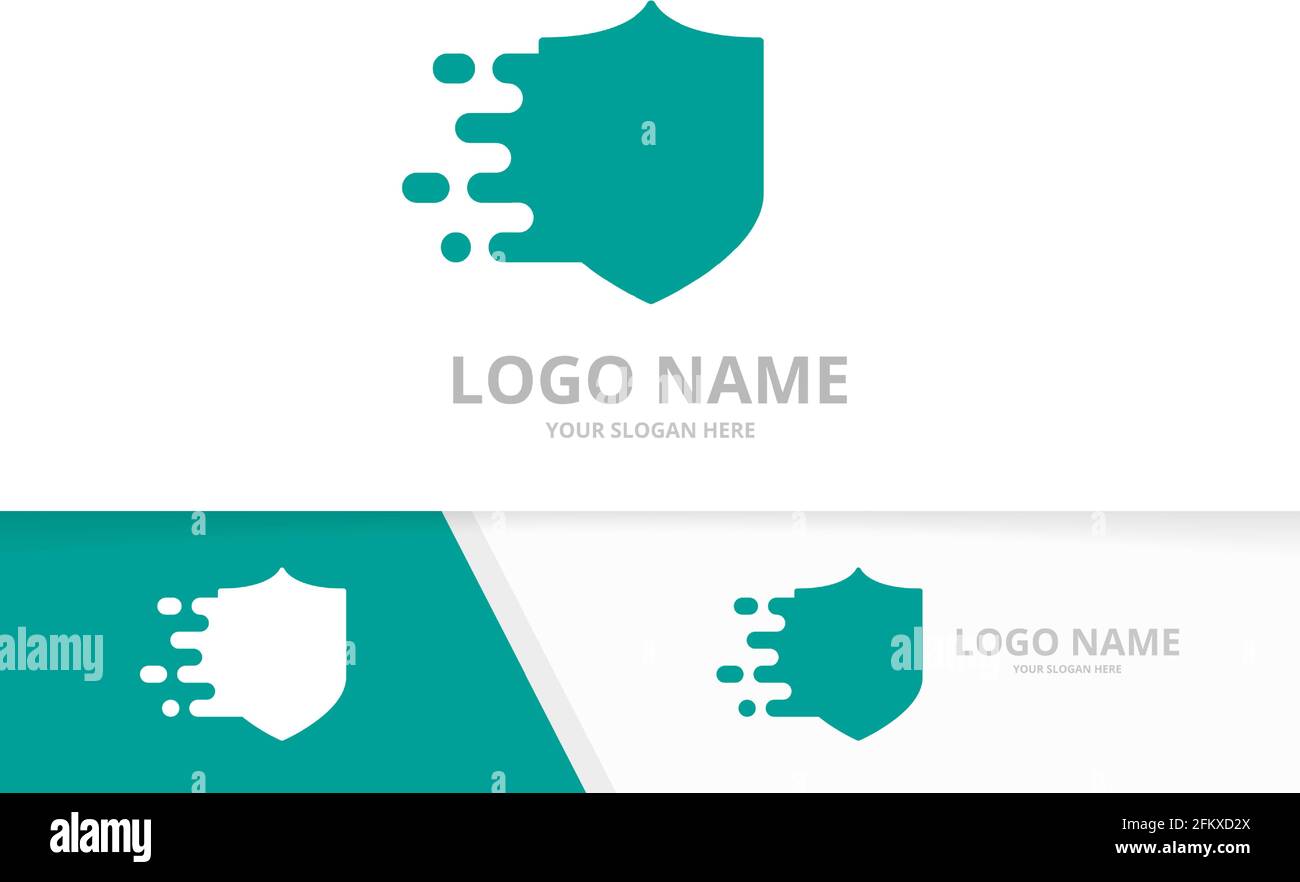 Vector fast shield logo combination. Speed security logotype design ...