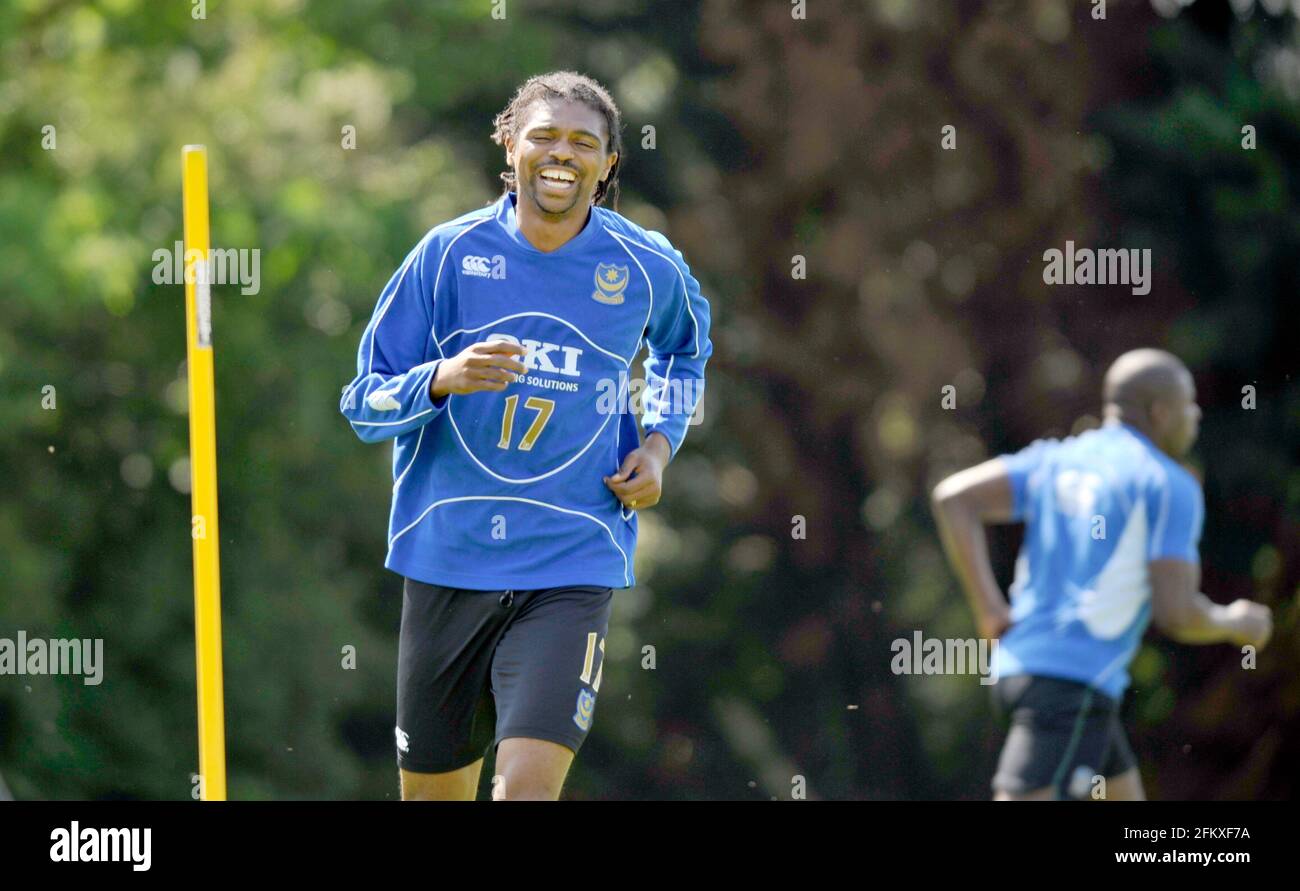 PORTSMOUTH FC PRESS DAY FOR THE FA CUP FINAL. KANU. 13/52008. PICTURE DAVID ASHDOWN Stock Photo