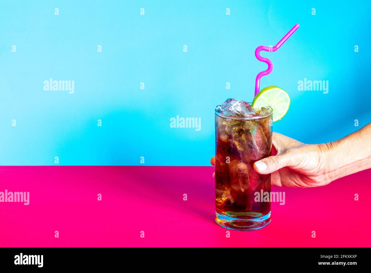 cocktail long island iced tea for spring and summer drink concept Stock Photo