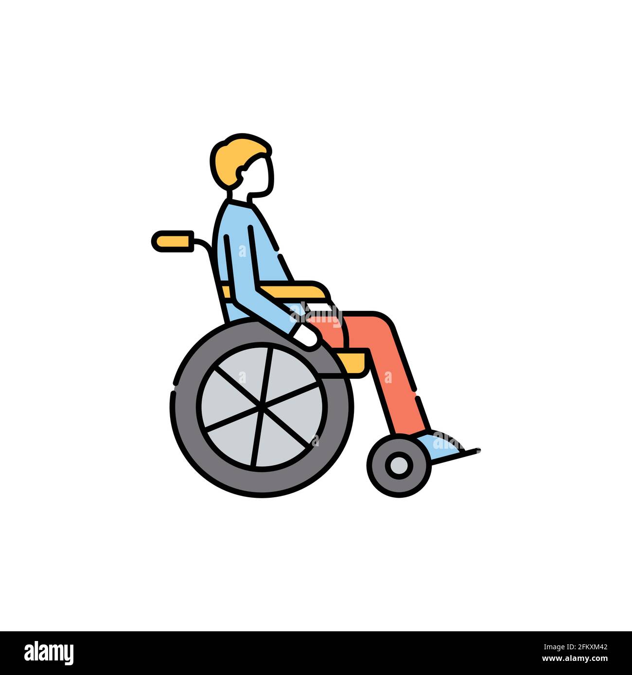 Invalid color line icon. Disability. Isolated vector element. Outline ...