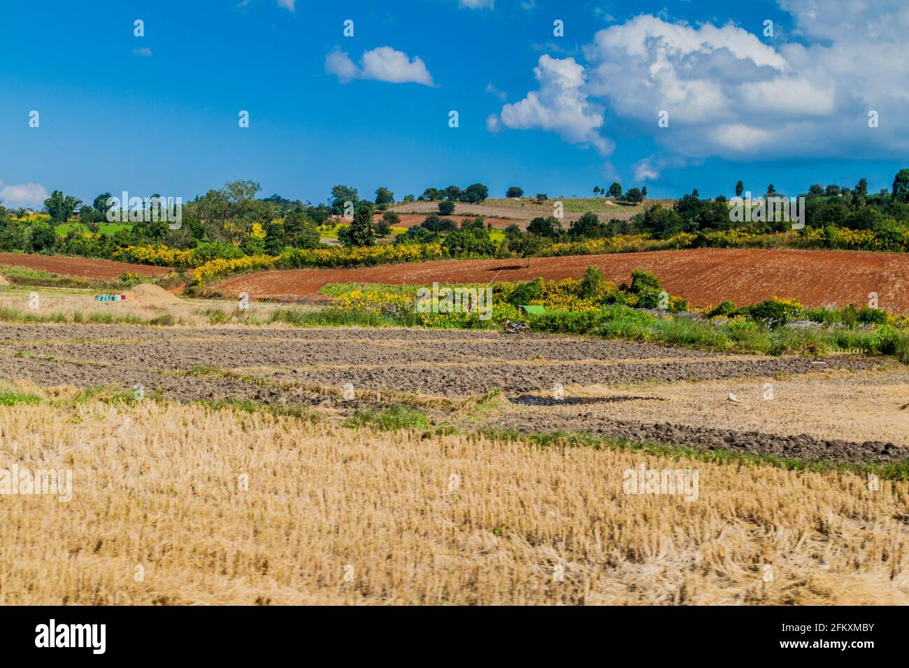 Rural landscape near Hsipaw, Myanmar Stock Photo