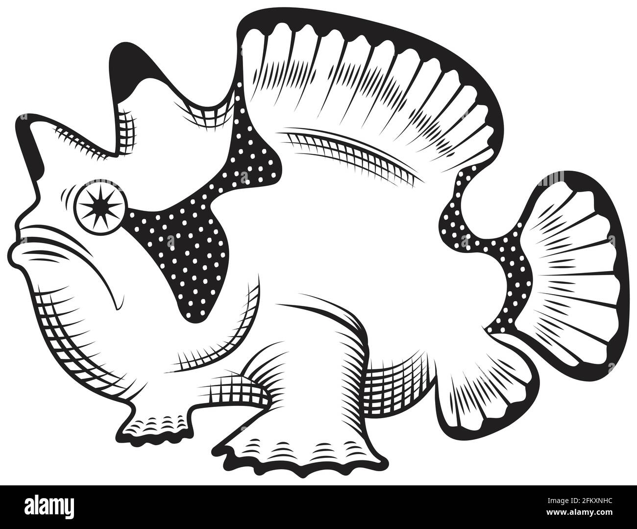 Frog Fish Illustration Vector Image No Background Stock Vector