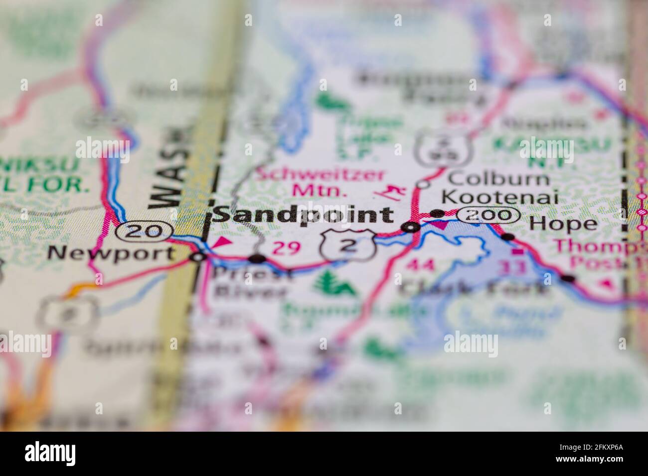 Sandpoint on a map hires stock photography and images Alamy