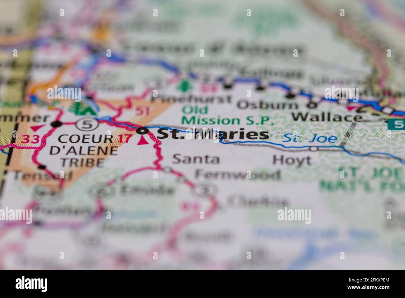 St Maries Idaho Map St Maries Idaho Usa Shown On A Geography Map Or Road Map Stock Photo - Alamy