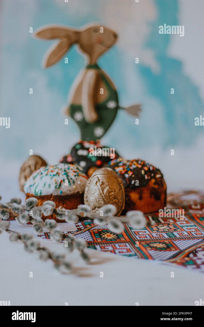Christian Easter, Easter cakes, Forgiven Sunday. Moldova Stock Photo