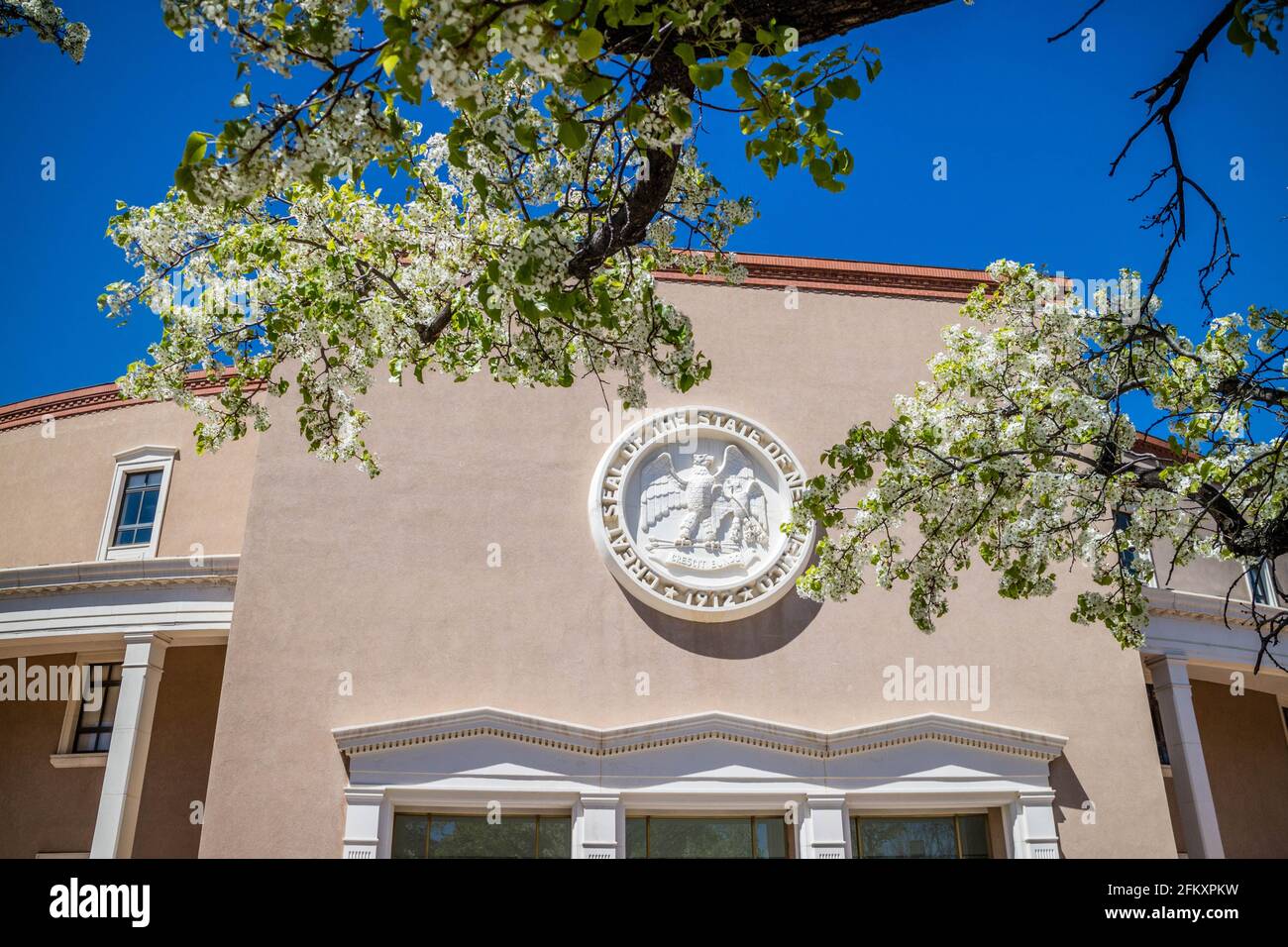 Santa Fe, NM, USA - April 14, 2018: The Great Seal of the State of New Stock Photo