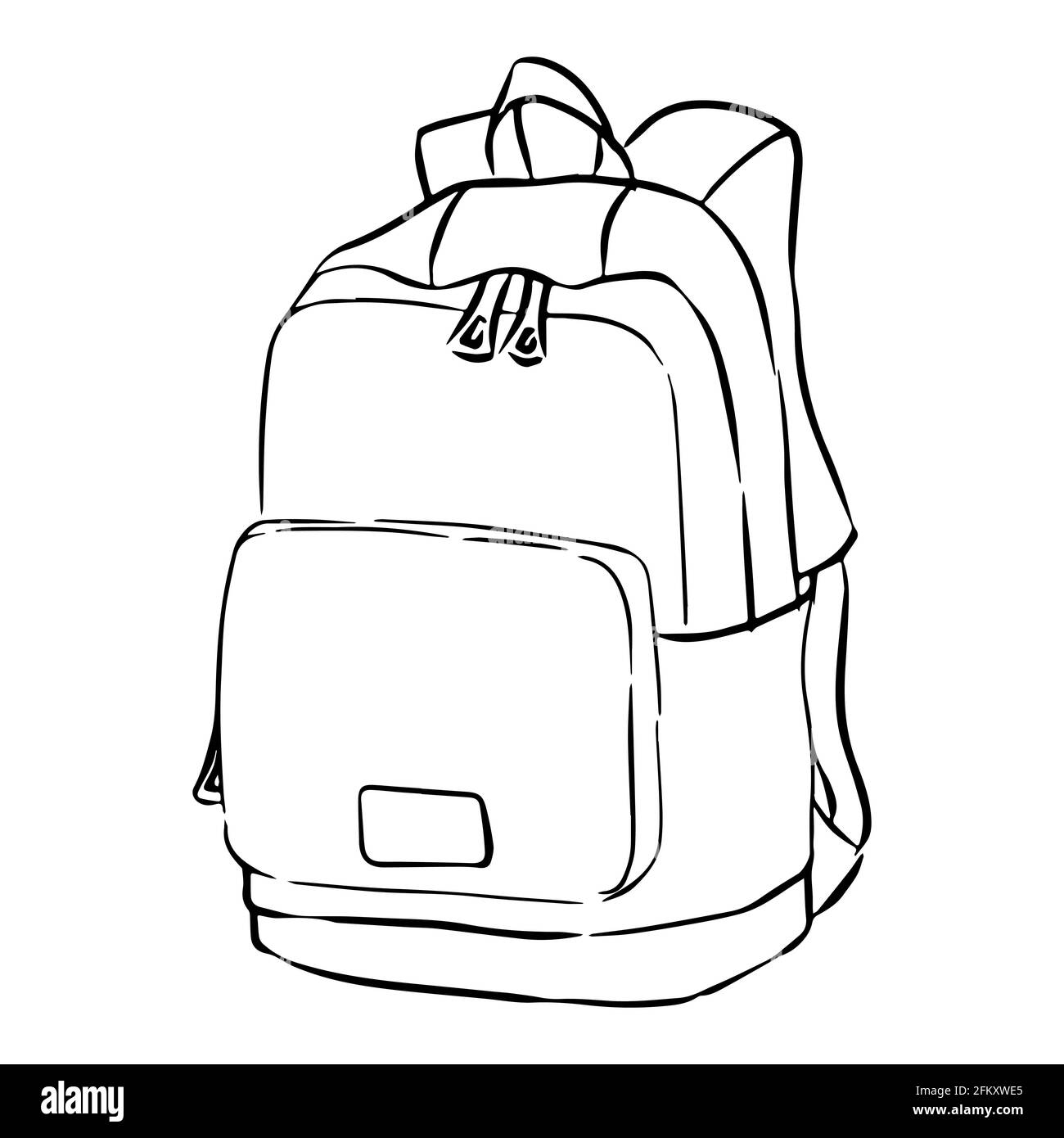 School Backpack Sketch Isolated On White Background. Hand Drawn Sketch In  Vintage Engraving Style. School Supplies. Vector Illustration For Back To  School Royalty Free SVG, Cliparts, Vectors, and Stock Illustration. Image  139946193.